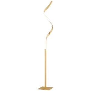HOMCOM Lámpara de Pie de Metal de Estilo Moderno con Luces LED para Salón Dormitorio Oficina 20,5x20,5x147 cm Dorado
