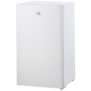 HOMCOM 91 Litre Freestanding Under Counter Fridge with Chiller Box, Reversible Door, Adjustable Thermostat, 47.5cm Wide, Noise Level: Decibels 40, White