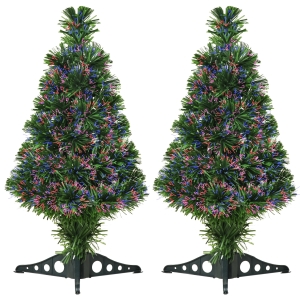 HOMCOM Set de 2 pomi de Craciun artificiali de 60 cm inaltime cu 55 de ramuri din PVC, Φ35x60 cm, verde