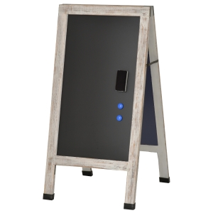 Vinsetto Painel publicitario Magnético Dobrável com Dupla Face cavalete de Madeira com Apagador 2 Imás e 5 Gizes 51x58x98,5cm Preto e Madeira