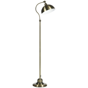 HOMCOM Stehleuchte im Vintage-Design, verstellbarer Winkel, Messing-Look, 42 cm x 25,5 cm x 152 cm, Messing