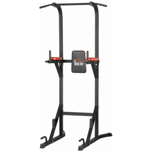 HOMCOM Freestanding Multifunctional Power Tower w/ Pull Up and Dip Station, Push Up Stand, for Home Gym - Black