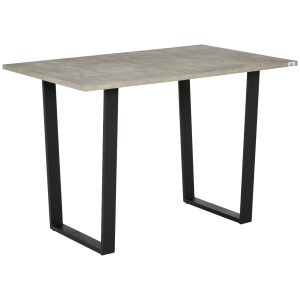 HOMCOM Modern Dining Table for 4 People, Cement Effect Rectangle Kitchen Desk, Breakfast Table with U-Shaped Metal legs, Light Grey