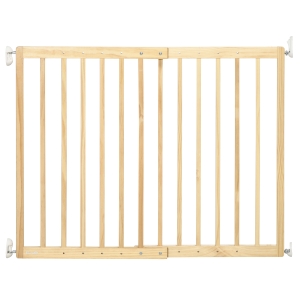 PawHut Poarta de siguranta pentru animale de companie, se potriveste deschiderilor de 60,5-102 cm latime, 2 panouri pentru scari si usi, din lemn de 73 cm inaltime