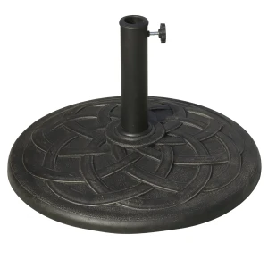 Outsunny Parasol Stand, Resin Umbrella Base for å¦—?8mm & å¦—?8mm Poles, Weather-Resistant, Bronze