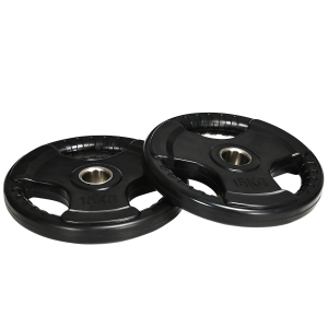 SPORTNOW Hantelscheibe, 2er-Set, 15 kg pro Scheibe, drei Griffe, bodenschonender Gummimantel, Metall