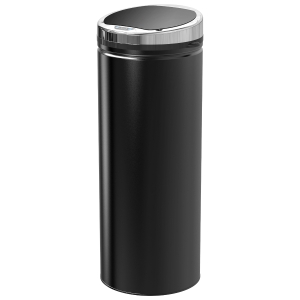 HOMCOM Abfalleimer mit Bewegungssensor, rostfreier Stahl, 30,5 cm x 30,5 cm x 81,5 cm, Schwarz