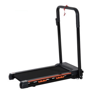 HOMCOM Elektrisches Laufband mit LCD Display, Faltbares Fitnessgerät, 1-6 Km/h, Stahl, Schwarz, 105 x 56 x 108,5 cm