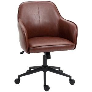 Vinsetto Bürostuhl, höhenverstellbar, Drehfunktion, 58,5 cm x 62 cm x 91 cm, Braun