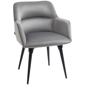 HOMCOM Sessel im Retrodesign, Samtoptik; Lesesessel, 59,5 cm x 59,5 cm x 78,5 cm, Grau