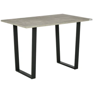 HOMCOM Modern Rectangular Dining Table, Kitchen Table with Adjustable Steel Base and Spacious Tabletop for 4 People, Light Grey