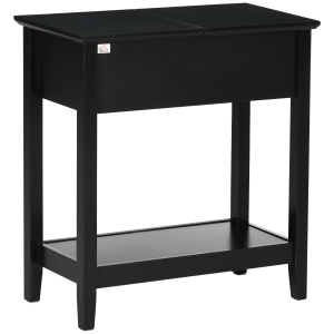 HOMCOM Konsolentisch im Retrodesign mit Staufach und Regal, 28,2 cm x 56,5 cm x 60 cm, Schwarz