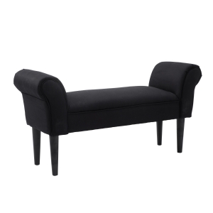 HOMCOM Sitzbank für Schlafzimmer, Bettbank, Polsterbank, MDF, Schaumstoff, Schwarz, 102 x 31 x 51 cm