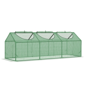 Outsunny Gewächshaus mit aufrollbaren Fenstern, wetterbeständig, 180 cm x 60 cm x 60 cm, Grün