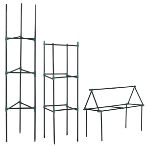 Outsunny Rankhilfe, 3er-Set, Pflanzengitter, modulares Design, für Außen und Innen, Stahl, grün, 38 x 38 x 182 cm