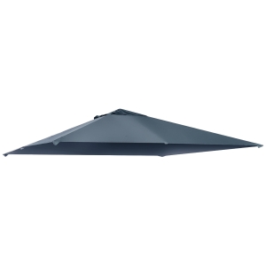 Outsunny Tetto di Ricambio 3x3m, Telo Sostitutivo per Gazebo da Giardino in Poliestere con 8 Fori di Ventilazione, Grigio