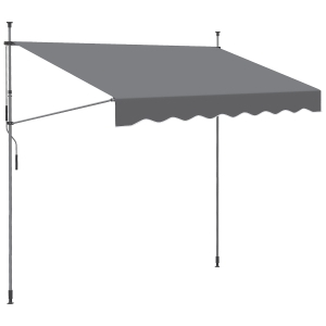 Outsunny Store banne manuel rétractable inclinaison réglable installation rapide sans trous à percer 3 x 1,5 x 3,1 m
