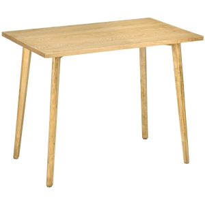 HOMCOM Mesa de Jantar Retangular com Pés de Madeira de Pinho para Sala de Jantar Escritório 98x60x76,5cm Madeira