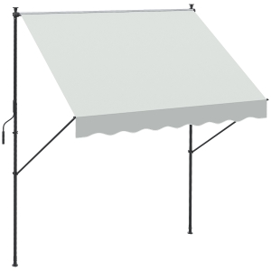Outsunny Toldo Manual Retrátil Ajustável com Manivela Proteção Solar UV40+ para Varanda Jardim 200x170x200-290cm Creme