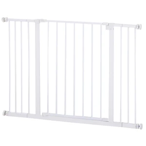 PawHut Pressure Fitted Pet Dog Safety Gate Metal Fence Extending 72-107cm Wide