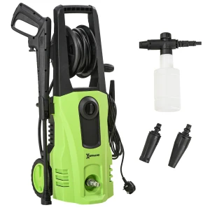 DURHAND 1800W HighÂ PressureÂ Washer, 150 Bar Pressure, 510 L/h Flow, High-Performance Portable Power Washer Jet Wash Cleaner for Garden, Car, Green
