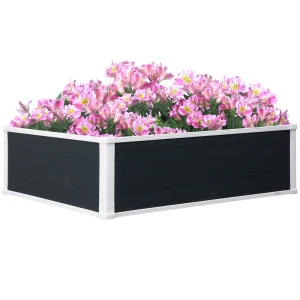 Outsunny Raised Garden Bed, Outdoor Patio Planter for Vegetables, Flowers, PP, 100 x 80 x 30 cm