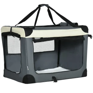 PawHut Portable Pet Carrier for Miniature and Small Dogs, Foldable Dog Travel Bag, 69 x 51 x 51 cm, Purple