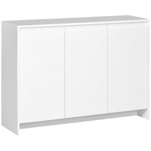 HOMCOM Bufet Modern cu 12 Rafturi Interioare  din PAL pentru Bucatarie, Sufragerie si Hol, 120x35x85 cm, Alb