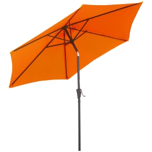 Outsunny 2.7M Patio Tilt Umbrella Sun Parasol Outdoor Garden Sun Shade Aluminium Frame with Crankï¼ˆOrangeï¼‰
