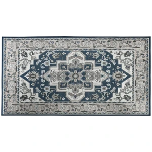HOMCOM Persian Inspired Vintage Rug, Bohemian Style Large Area Carpet for Living Room, Bedroom, Soft Texture, 80x150 cm, Grey