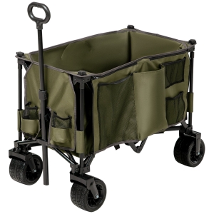 Outsunny Handcart opvouwbare bolderkar met verstelbaar handvat, zakken, groen