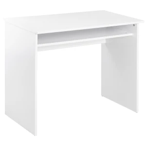 HOMCOM Writing Desk with Storage, Compact Workstation for Home Office, 90W x 50D cm, White