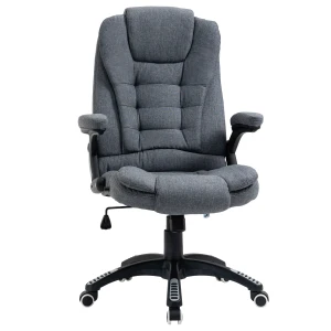 Vinsetto Ergonomic Swivel Desk Chair with Armrests, Adjustable Height, Reclining and Tilt Function, Dark Grey