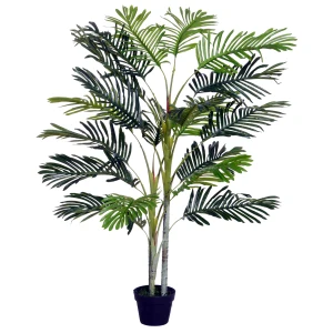 Outsunny 150cm(5ft)  Artificial Palm Tree Decorative Indoor Faux Green Plant w/Leaves Home DÃ©cor Tropical Potted Home Office