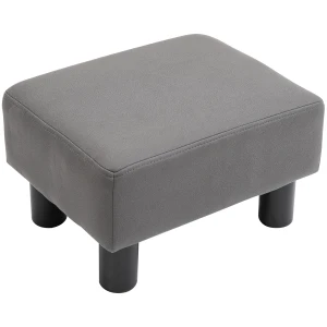 HOMCOM Compact Footstool, Small Foot Rest Chair with Legs for Home Office, 40 x 30 x 24cm, Grey
