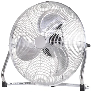 HOMCOM High-Velocity Floor Fan, 20" Chrome Metal, Adjustable Tilt, 3 Speeds, Portable for Gym, Home Office, Silver