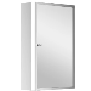 HOMCOM 60L X 40W X 13T cm Stainless Steel Wall Mirror Cabinet-Silver