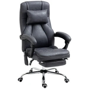 Vinsetto Executive High Back Massage Office Chair, Reclining Desk Chair with Headrest, Footrest, Swivel Wheels, Remote Control