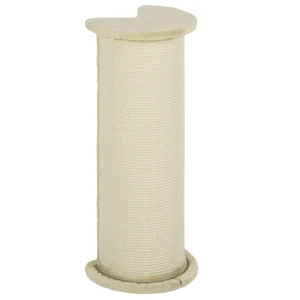 PawHut Cat Scratching Post, 85cm Tall with Sisal Rope, Soft Plush Cover, Anti Tip for Indoor Use, Beige