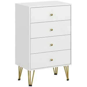 HOMCOM Modern Chest of Drawers, 4-Drawer Bedroom Dresser with Hairpin Legs, Stylish Storage Solution