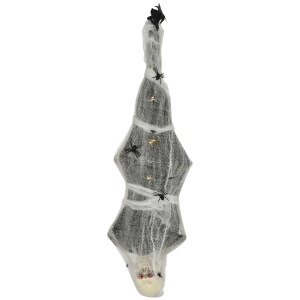 HOMCOM Halloween Mumia, Dekoracja z Efektem Dźwiękowym, z Sensorem Ruchu i LED, 60 cm x 16 cm x 170 cm