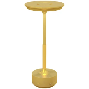 HOMCOM Cordless Table Lamp, Touch LED Desk Lamp with 4000mAh Rechargeable Battery, 3 Colour, for Bedroom Living Room, Gold Tone