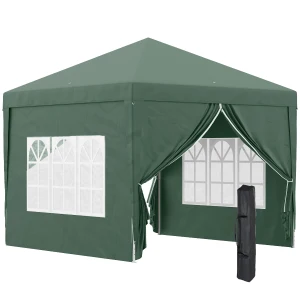 Outsunny Pop Up Gazebo Marquee, size(3m x 3m)-Green