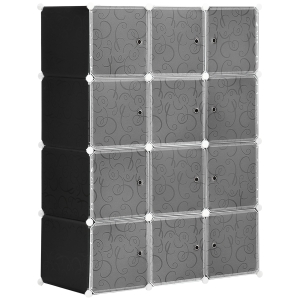 HOMCOM Plastic Storage Drawers for Clothes, DIY Portable Wardrobe Closet, 111L x 47W x 145Hcm-Black/White