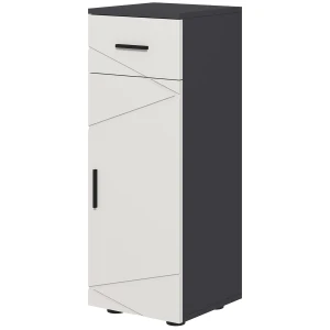 Kleankin Narrow Bathroom Cabinet, Slim Storage Unit with Drawer, Door, Adjustable Shelf, Soft Close, Grey