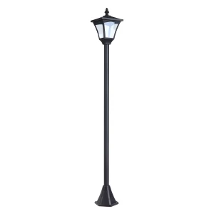 Outsunny Outdoor Solar Powered Post Lamp Sensor Dimmable LED Lantern Bollard Pathway 1.2M Tall â€“ Black
