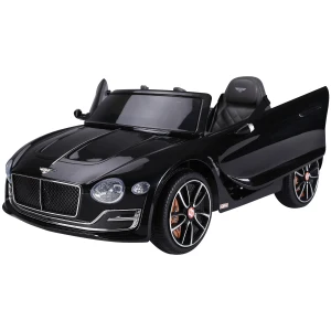 HOMCOM Licensed Bentley Kids Electric Car, 6V Battery Ride On Toy, Durable PP Construction, Black
