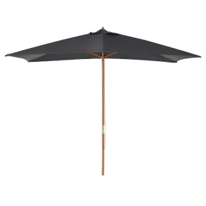 Outsunny Wooden Garden Parasol, 2 x 3m Outdoor Sun Shade Canopy, UV Protection, Dark Grey