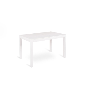 STONES Tavolo allungabile con top e allunghe in melaminico, gambe in faggio massello 80x130/210x76cm, bianco frassinato