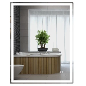 HOMCOM 90 x 70cm LED Bathroom Mirror with Lights, Dimmable Makeup Mirror, Vanity Mirror with 3 Colour, Smart Touch, Anti-Fog